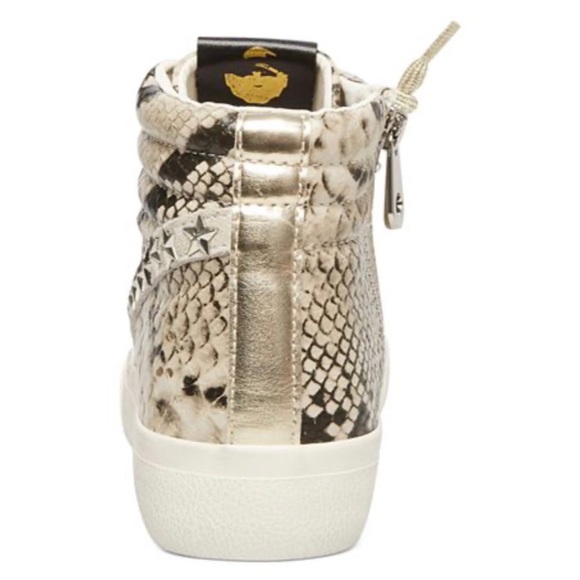 steve madden qualify gold snake embossed high top sneaker